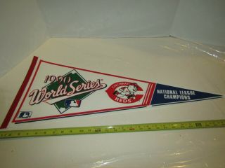 Vintage Baseball Pennant Flag 1990 World Series Cincinnati Reds