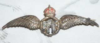 Ww2 Vintage Raf Wings Badge - Royal Air Force Pin - Enamel World War Ii