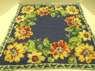 Williams Sonoma 100 Cotton Cloth Napkins Blue Yellow Floral Set Of 4 Vintage