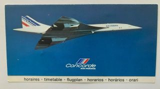 Vintage 1977 Air France Concorde Timetable Card Brochure Illustrated Airline Jet