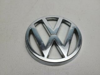 Vintage Salvaged 3 3/4 " Huf Volkswagen Vw Car Emblem Silver Metal 321.  853.  601