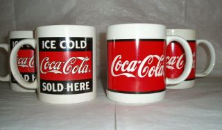 Set Of 4 Vintage Gibson Coca Cola Coffee Mugs