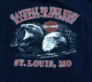 Harley Davidson Mens Gateway To The West St Louis Mo Short Sleeve Size Xl Usa