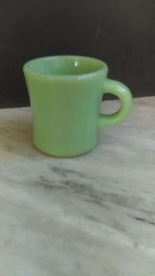 Antique Vintage Fire King Jadeite Green Coffee Mug C Handle Thick Restaurant