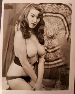 Vintage Silver Gelatin 4x5 Photo Nude Big Tits Shelly Leigh Pinup Risque Erotica