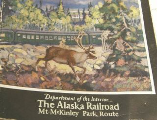 Vintage 1928 Brochure Alaska Railroad Mt Mckinley Park Route Illustrated