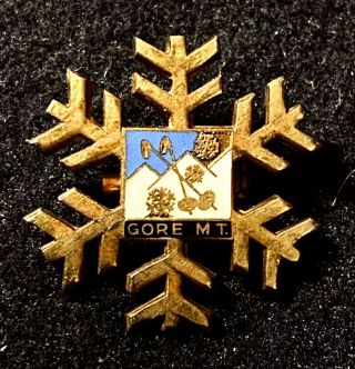 Gore Mountain Vintage Skiing Ski Pin Resort Badge York Travel Souvenir Lapel