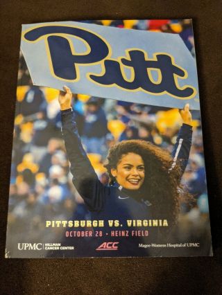 2017 Pitt Panthers Vs Virginia Football Game Day Program W/tickets