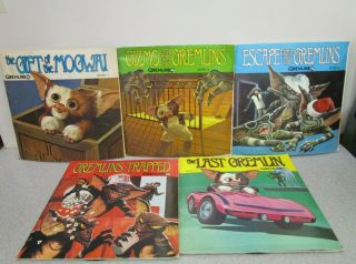 Vintage Gremlins Read - Along Record And Book - Complete Set Of 5 - 1984 Mogwai
