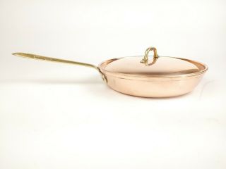 Vintage 8 " Tagus Copper Skillet Frying Pan Brass Handle - Made In Portugal