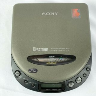 Sony D - 111 Discman Portable Cd Player Mega Bass Vintage Compact Disc Walkman