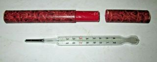 Vintage Jenaer Normalglas Celsius Glass Armpit/rectal Thermometer 31b W/case
