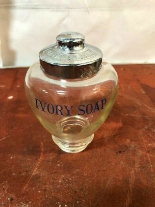 Antique School Proctor & Gamble Ivory Soap Glass Metal Wall Dispenser Globe