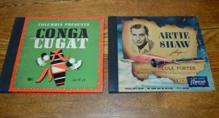 Vintage 78 Rpm Records & Storage Album: Artie Shaw And Conga With Cugat