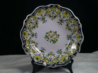 Large Antique Italy Bowl Charger Faience Majolica Signed Jd
