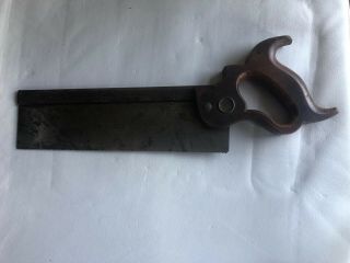 Antique Henry Disston & Sons 16 Inch Miter Back Hand Saw.  Great Shape