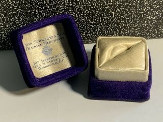 Antique Vintage Victorian Ring Jewelry Presentation Box Purple Velvet Wash.  D.  C 2