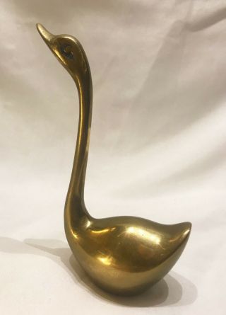 Vintage Brass Swan Set of Two Geese Bird Pair 3