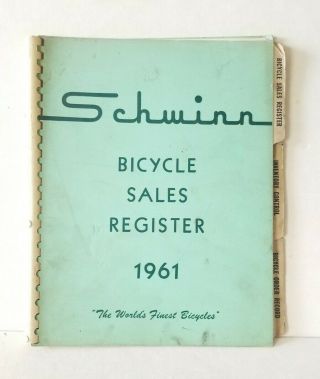 1961 Schwinn Bicycle Sales Register Book Dealer Sioux City Ia Jaguar Corvette