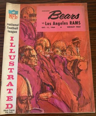 1964 Chicago Bears Vs Los Angeles Rams Game Program At Wrigley Field