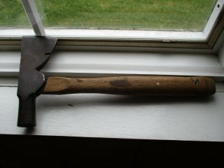 Vintage Hammer & Hatchet Axe Combination Tool With Wood Handle