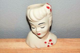 Vintage Glamour Girl Betty Grable Lady Head Vase 5 1/4 " Tall Art Deco Planter