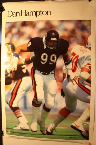 Vintage Chicago Bears Dan Hampton (hof) 23 X 35 " Sports Illustrated Poster 4260