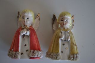 Vintage Christmas Angels Set Of 2 Made In Japan