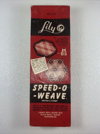 Vintage Speed - O - Weave Lily Mills Handicraft Weaving Loom Art 717 No Booklet