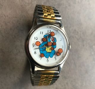 Vintage Sesame Street Jim Hensen Cookie Monster Watch - Cookies Rotate Bin P 2