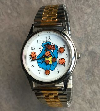 Vintage Sesame Street Jim Hensen Cookie Monster Watch - Cookies Rotate Bin P 3