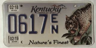 Kentucky Ky Vintage License Plate 2018 Specialty Natures Finest Bobcat 0617en T