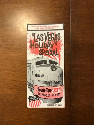 1963 Up Union Pacific Railroad Las Vegas Holiday Special Brochure