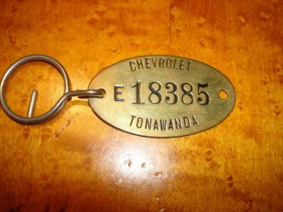 Vintage Chevrolet Tag Tonawanda Chevy Industrial Tool Check Key Chain