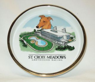 St Croix Meadows Greyhound Racing Dog Track Collector Plate Dish - Hudson Wi