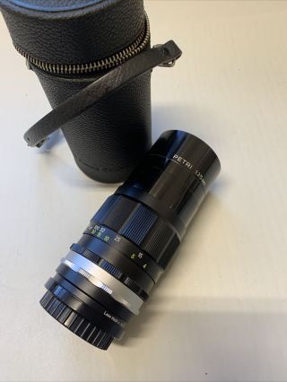 Vintage Petri Camera C.  C.  Lens 1:3.  5 F=135 Mm Japan With Case