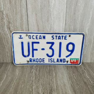 Rhode Island License Plate Ocean State Wave Uf - 319