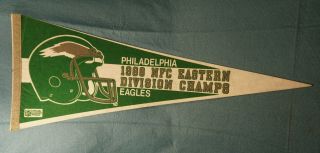 1988 Philadelphia Eagles Nfc Eastern Division Champs Nfl Football Felt Pennant