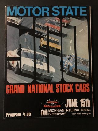 1969 Motor State Grand Nationals Stock Car Program Michigan Speedway Nascar