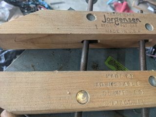 Vintage Jorgensen Adjustable Clamp Co.  1 Wood Clamp 10” Made In Chicago Il
