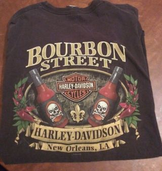 Harley Davidson Mens T - Shirt Black Bourbon Street Orleans Size 3x