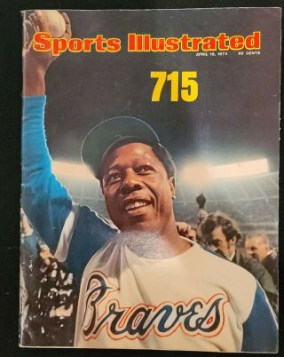 Hank Aaron 715 Home Run Hr Sports Illustrated Cover Issue April 15 1974 No Label