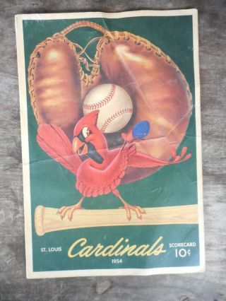 St Louis Cardinals Vs Chicago Cubs Scorecard May 1954 Major League Baseball Mlb