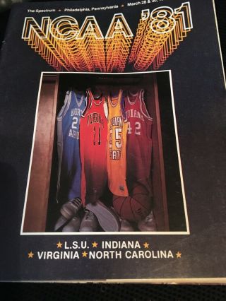 Indiana National Champs Ncaa Basketball Program 1981,  Good Cond