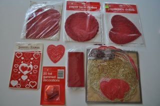 Vintage Valentine Red Doily Paper Hearts American Greetings And More