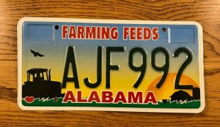 Alabama Farming Feeds License Plate Metal Unissued