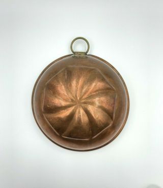 Vintage Swedish Wall Hanging Tin Lined Copper Jello Mold Made In Sweden