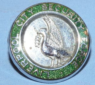 Vintage Liverpool City Security Force Company Enamel Badge - Obsolete Defunct