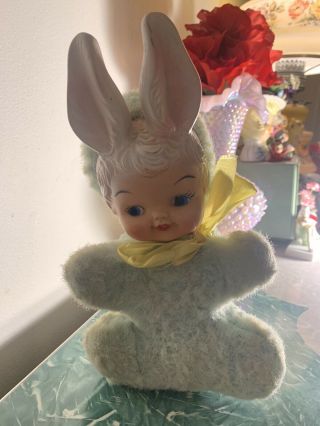 Vintage Rubber Face Bunny Rabbit Pixie Kid Stuffed Plush