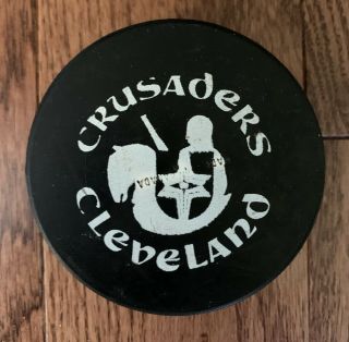 Vintage Cleveland Crusaders Wha Hockey Puck